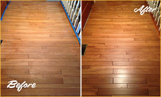 Before and After Picture of a New Alexandria Wood Deep Cleaning Service on a Dull Hallway