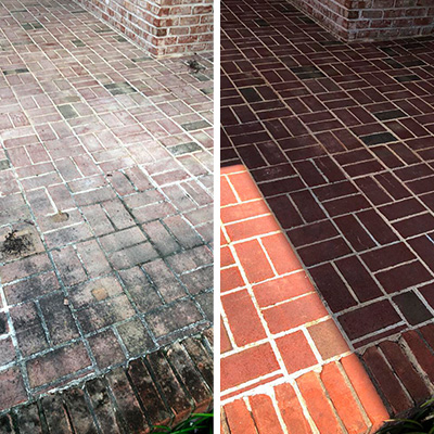 Outdoor Floor Before And After A MicroGuard High Durability Coating Process