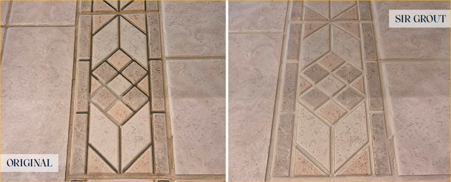 Floor Before and After an Excellent Grout Cleaning in McDonald, PA