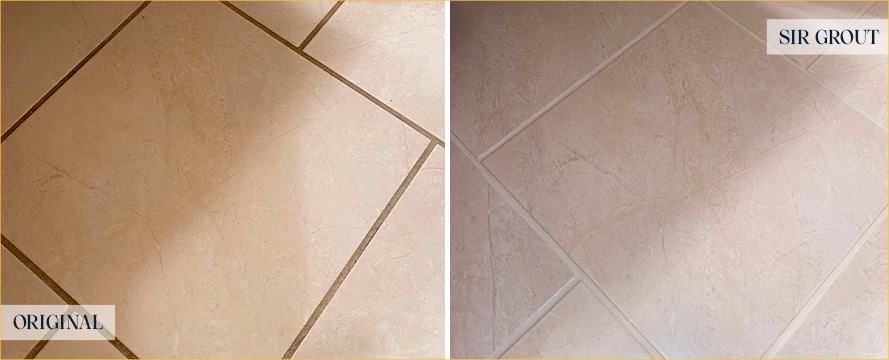 Floor Before and After an Excellent Grout Sealing in Pittsburgh, PA