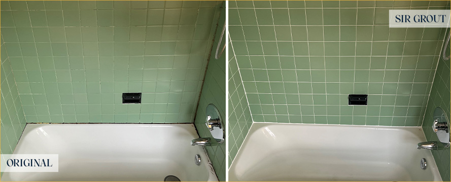 Shower Before and After Our Allegheny Caulking Services