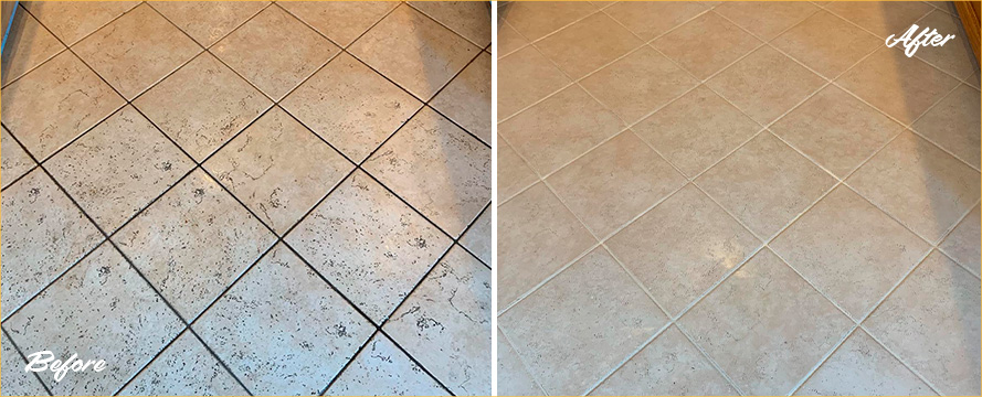 Kitchen Floor Restored by Our Tile and Grout Cleaners in Gibsonia, PA
