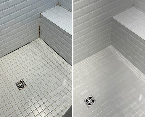 Shower Before and After Our Caulking Services in Shadyside, PA