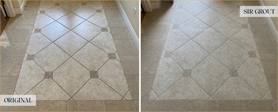 Floor Before and After a Flawless Grout Cleaning in Pittsburgh, PA