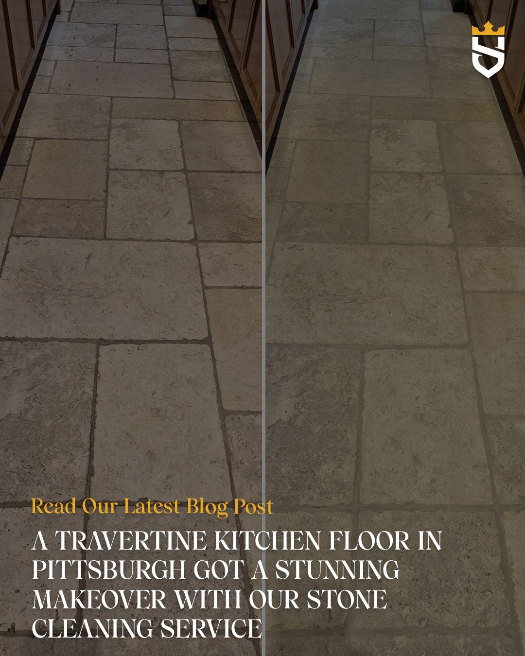 A Travertine Kitchen Floor in Pittsburgh Got a Stunning Makeover With Our Stone Cleaning Service